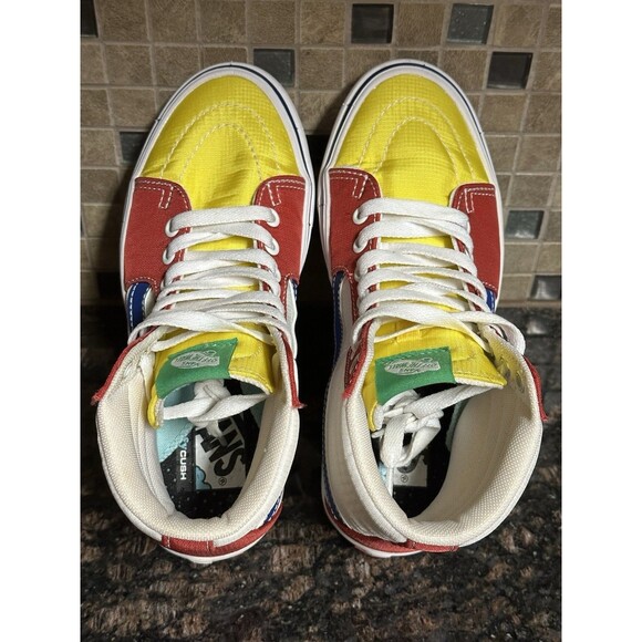 LIKE NEW VANS Womens 6.5 ComfyCush Old Skool SK8-Hi Retro Mart Barcode Sneakers - Picture 6 of 8